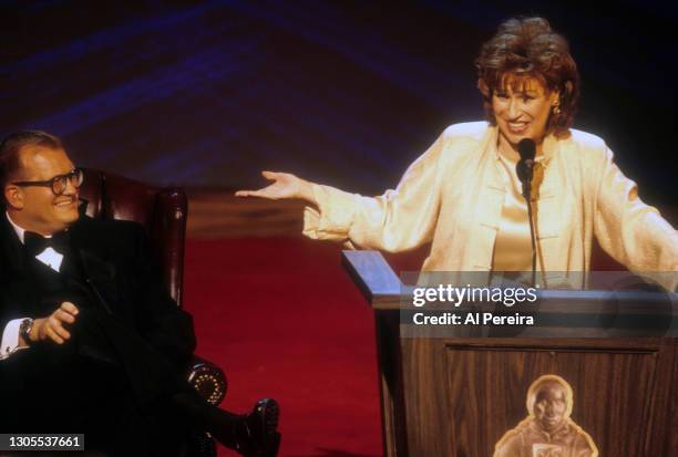 Joy Behar roasts Drew Carey when she attends the New York Friar's Club Celebrity Roast of Drew Carey on October 2, 1998 at the Friar's Club in New...