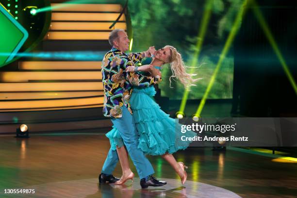 Kai Ebel and Kathrin Menzinger perform on stage during the 1st show of the 14th season of the television competition "Let's Dance" on March 05, 2021...