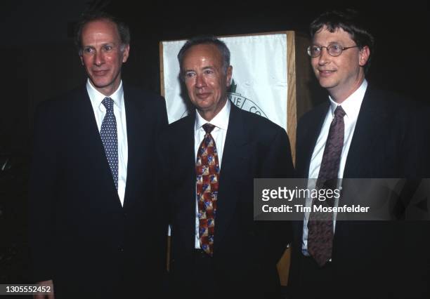 Alan Batkin, Andy Grove, and Bill Gates attend a tribute to Intel founder Andy Grove at the Hyatt Regency on October 29, 1998 in Burlingame,...