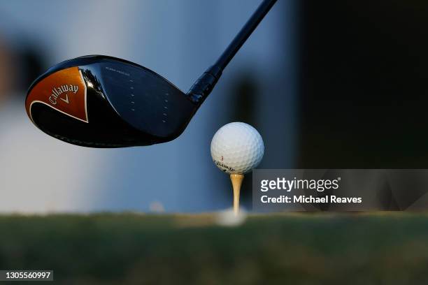 Detail of the Callaway Chrome Soft ball of Anne Van Dam of the Netherlands on the 18th tee during the second round of the LPGA Drive On Championship...
