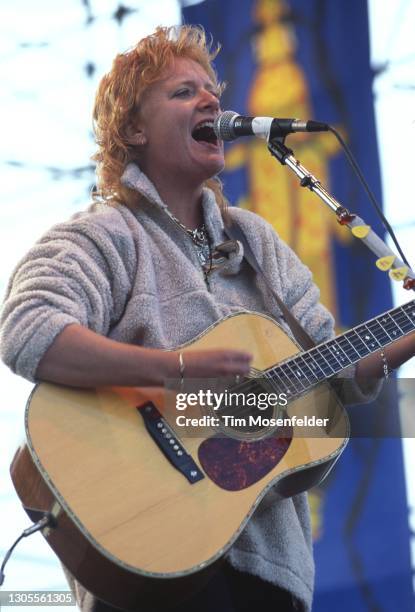 Emily Saliers of Indigo Girls performs during Laguna Seca Daze at Laguna Seca Racetrack on May 29, 1995 in Monterey, California.