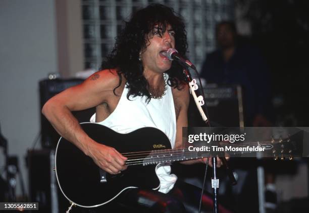 Paul Stanley of Kiss performs during the Kiss Convention at Gift Center Pavilion on June 18, 1995 in San Francisco, California.