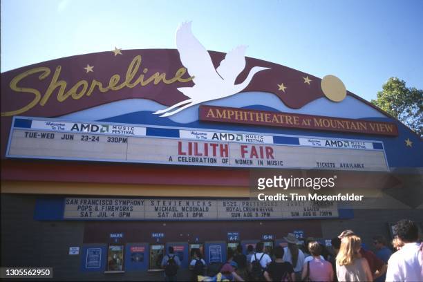 Atmosphere during the Lilith Fair at Shoreline Amphitheatre on June 24, 1998 in Mountain View, California.
