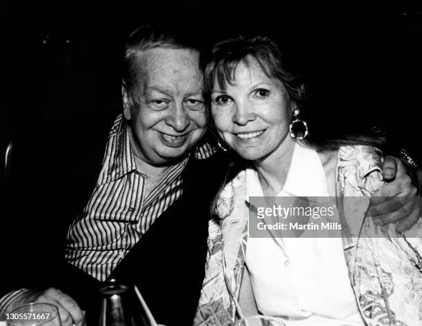 American musician, singer, composer, arranger, drummer, actor, and author Mel Tormé and his wife Ali Severson pose for a portrait circa 1980 in Los...