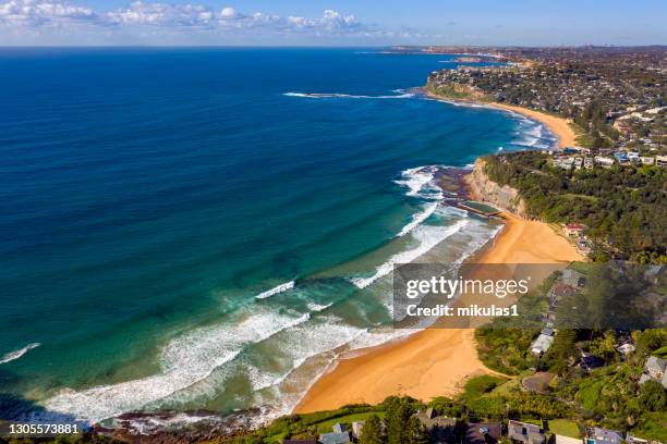 bilgola and newport beach, sydney - pittwater stock pictures, royalty-free photos & images
