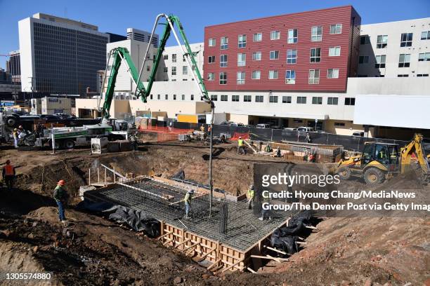Photo taken construction site of the new Stout Street Recuperative Care Facility and Renaissance Legacy Lofts, which will be for people experiencing...