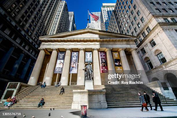 View of Federal Hall National Memorial on March 05, 2021 in New York City.