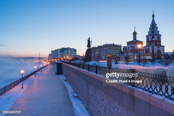 urban landscape, irkutsk, russia- feb 16, 2018 - irkutsk stock pictures, royalty-free photos & images