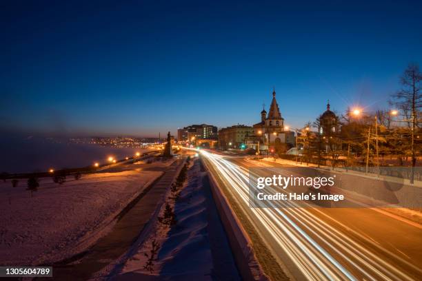 urban landscape, irkutsk, russia- feb 16, 2018 - irkutsk stock pictures, royalty-free photos & images