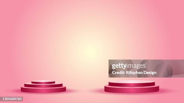 abstract geometric mock up podium - empty plinth stock illustrations