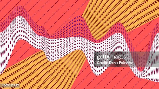 vector retro background - waves and patterns. - informational poster design stock illustrations