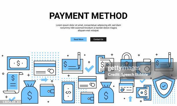 payment method related pattern design web banner and icons. - make a plan vector stock illustrations
