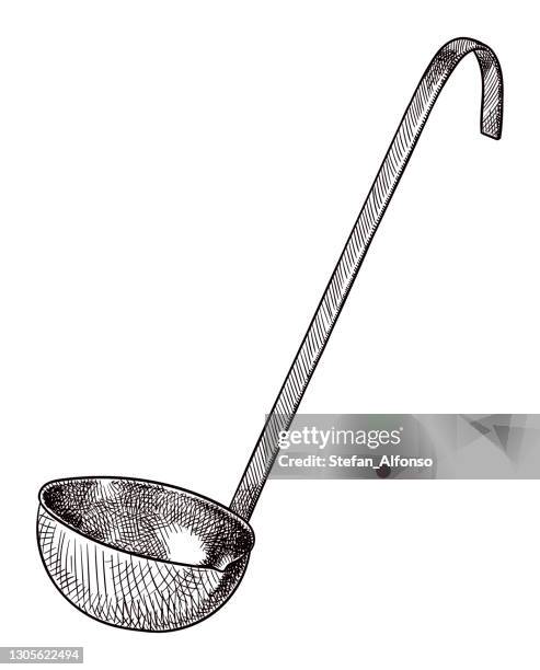 vector drawing of a ladle - ladle stock illustrations