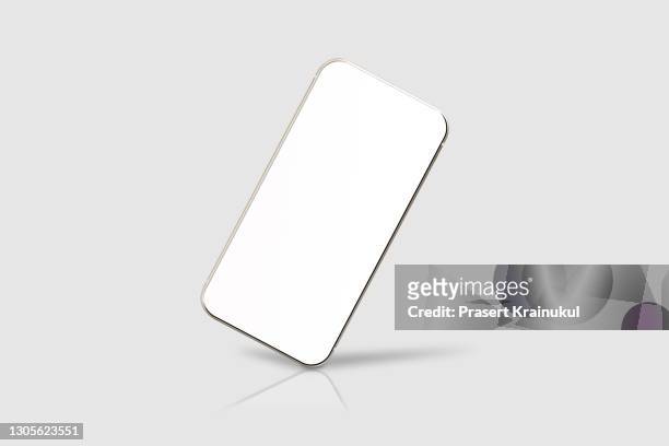 realistic modern smartphone isolated on white background. mock up - iphone white background stock pictures, royalty-free photos & images