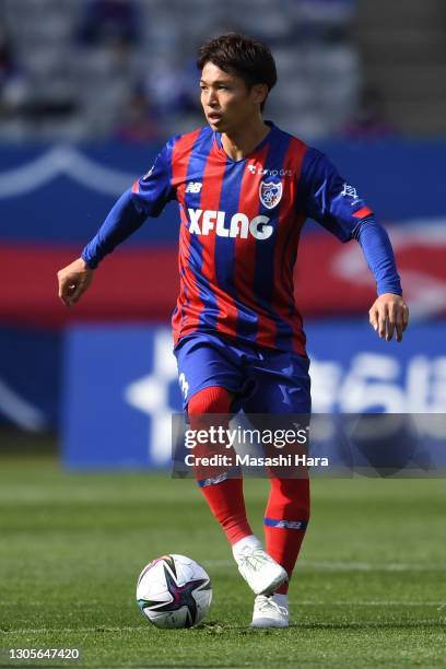 Masato Morishige of FC Tokyo in action during the J.League Meiji Yasuda J1 match between FC Tokyo and Cerezo Osaka at Ajinomoto Stadium on March 06,...