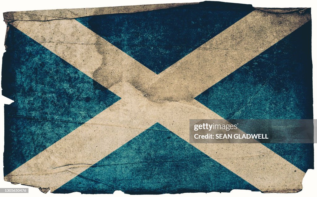 Scottish grunge flag poster