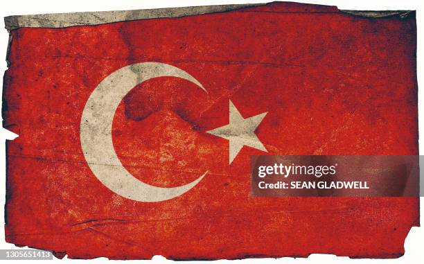 turkish grunge flag poster - bandera turca fotografías e imágenes de stock