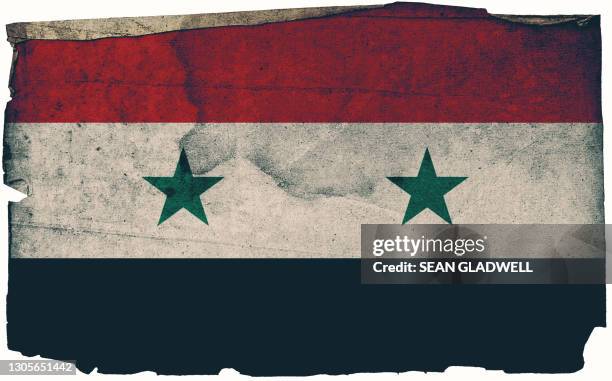 syrian grunge flag poster - syrian flag stockfoto's en -beelden