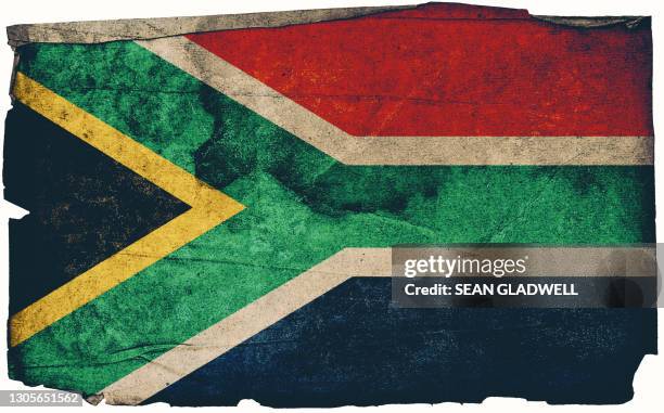 south african grunge flag poster - south african flag stock pictures, royalty-free photos & images