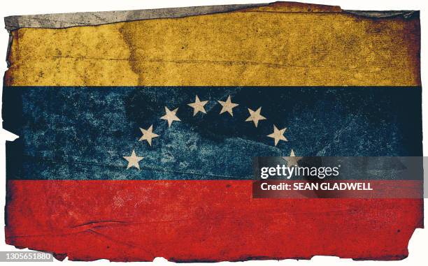 venezuela grunge flag poster - venezuela flag stock pictures, royalty-free photos & images