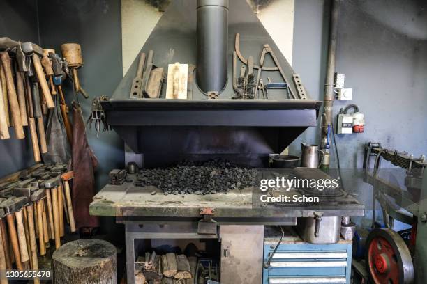 interior of a smithy - forge stock pictures, royalty-free photos & images