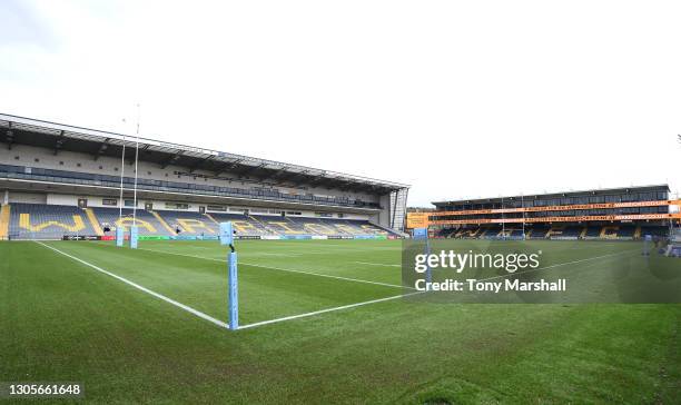 View of Sixways Stadium before the Gallagher Premiership Rugby match between Worcester Warriors and Bristol at Sixways Stadium on March 06, 2021 in...