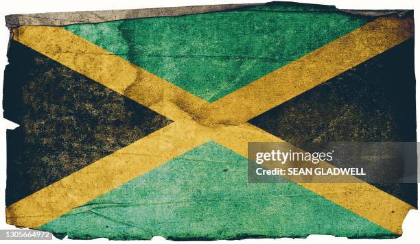 jamaican grunge flag poster - reggae stockfoto's en -beelden