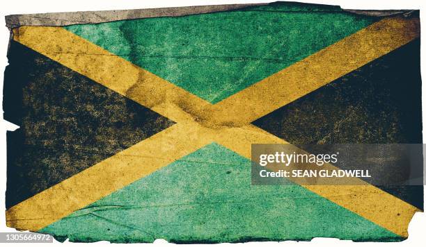 jamaican grunge flag poster - reggae stock pictures, royalty-free photos & images