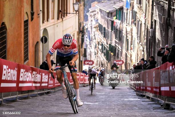 Mathieu Van Der Poel of Netherlands and Team Alpecin-Fenix, Julian Alaphilippe of France and Team Deceuninck - Quick-Step & Egan Arley Bernal Gomez...