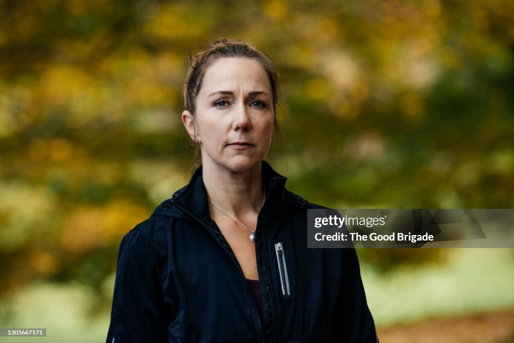 Portrait of confident mature woman standing outdoors