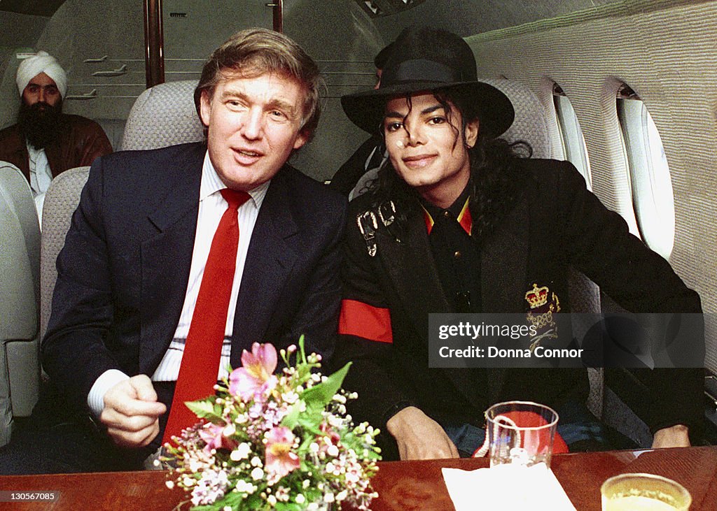 Michael Jackson and Donald Trump Await Take-off for their Visit to Child AIDS Patient Ryan White