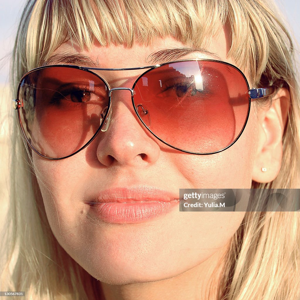 Sun in her sunglasses