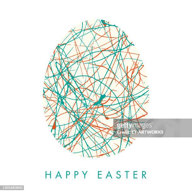 vector easter egg - action painting stock illustrations