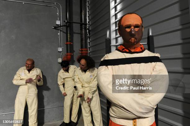 Anthony Hopkins as Hannibal Lecter and the 3 Stooges In a warehouse in the industrial area of Newbury Park, The Hollywood Wax Museum auctioned all...