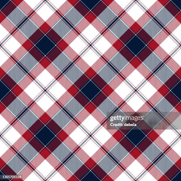 red blue argyle scottish tartan plaid textile pattern - white kitchen background stock illustrations