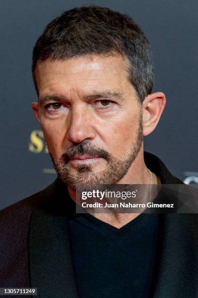 Antonio Banderas attends Goya Cinema Awards 2021 red carpet at Gran Hotel Miramar on March 06, 2021 in Malaga, Spain.