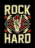 Rock On Hand Sign Vector Illustration