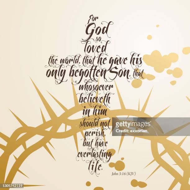bible quotes john 3:16 - easter sunday stock illustrations