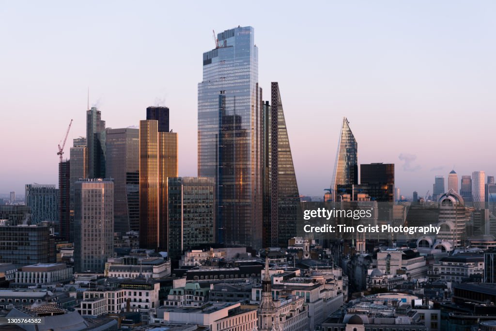 Modern Skyscrapers in the City of London
