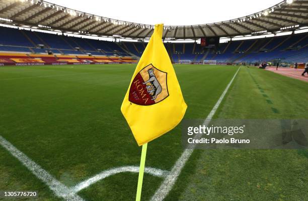 General view inside the stadium prior to the Serie A match between AS Roma and Genoa CFC at Stadio Olimpico on March 07, 2021 in Rome, Italy....