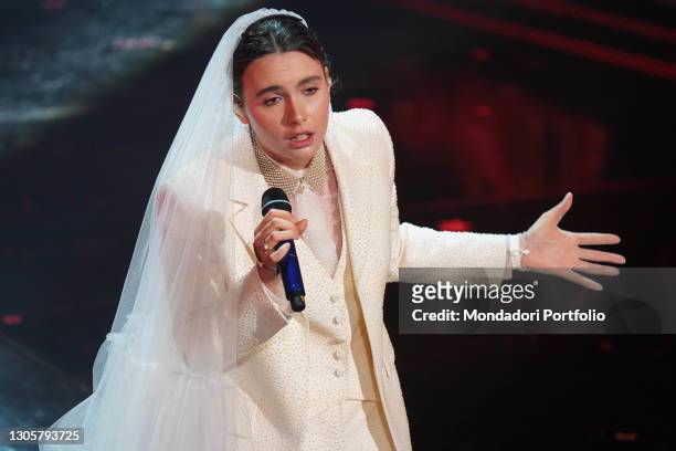 Madame at the last evening of the 71 Sanremo Music Festival. Sanremo , March 6th, 2021