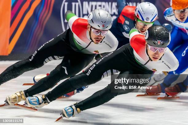 Shaolin Sandor Liu from Hungary, Shaoang Liu from Hungary during the ISU World Shorttrack Championships at Sportboulevard Dordrecht on March 7, 2021...