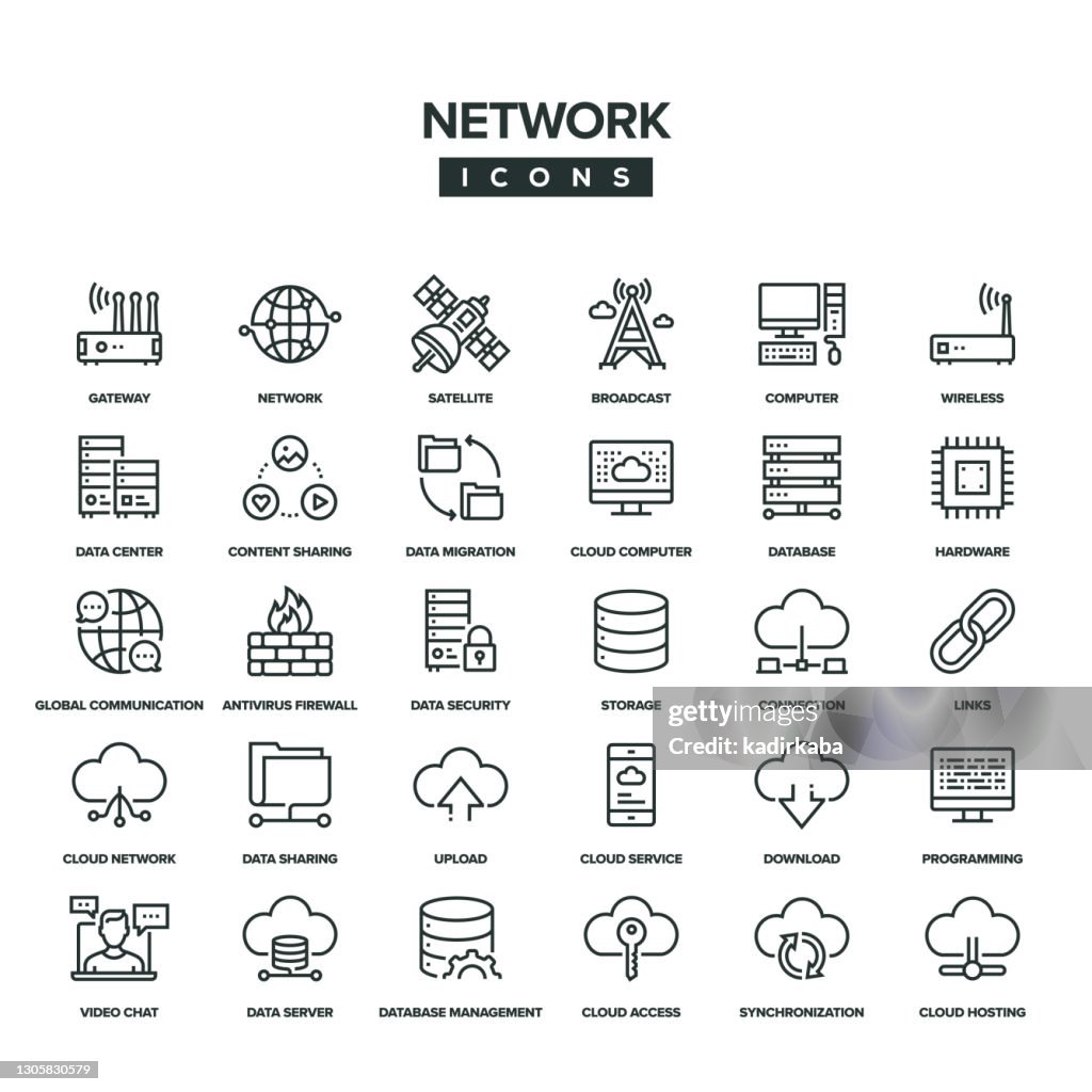 Netzwerklinien-Symbolsatz