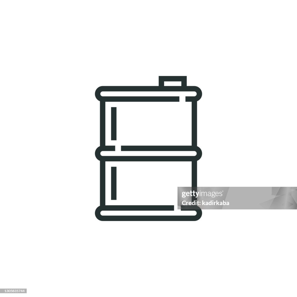 Oil Barrel Line Icon