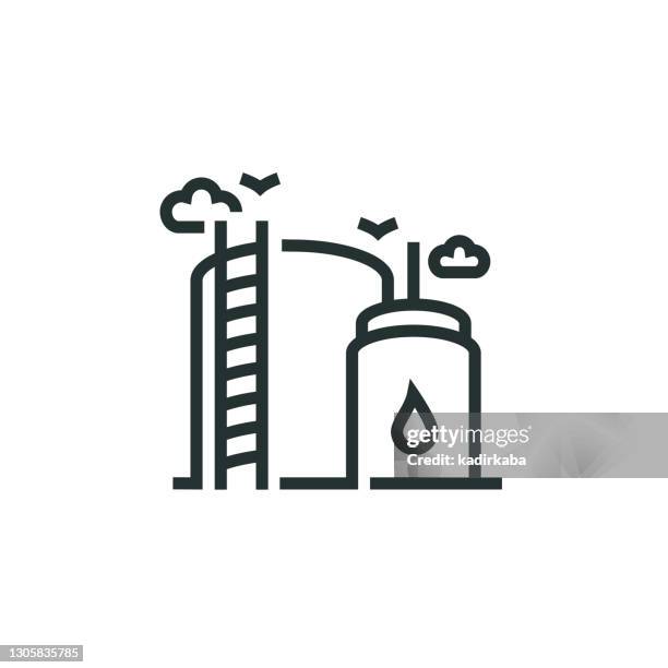 oil storage line icon - storage tank stock illustrations