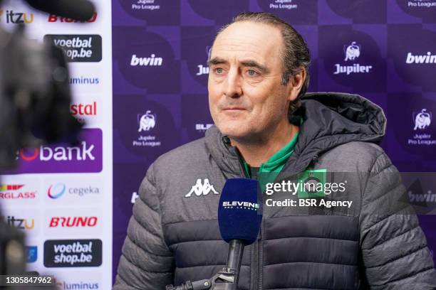 Coach Paul Clement of Cercle Brugge during the Jupiler Pro League match between KRC Genk and Cercle Brugge at Luminus Arena on March 7, 2021 in Genk,...