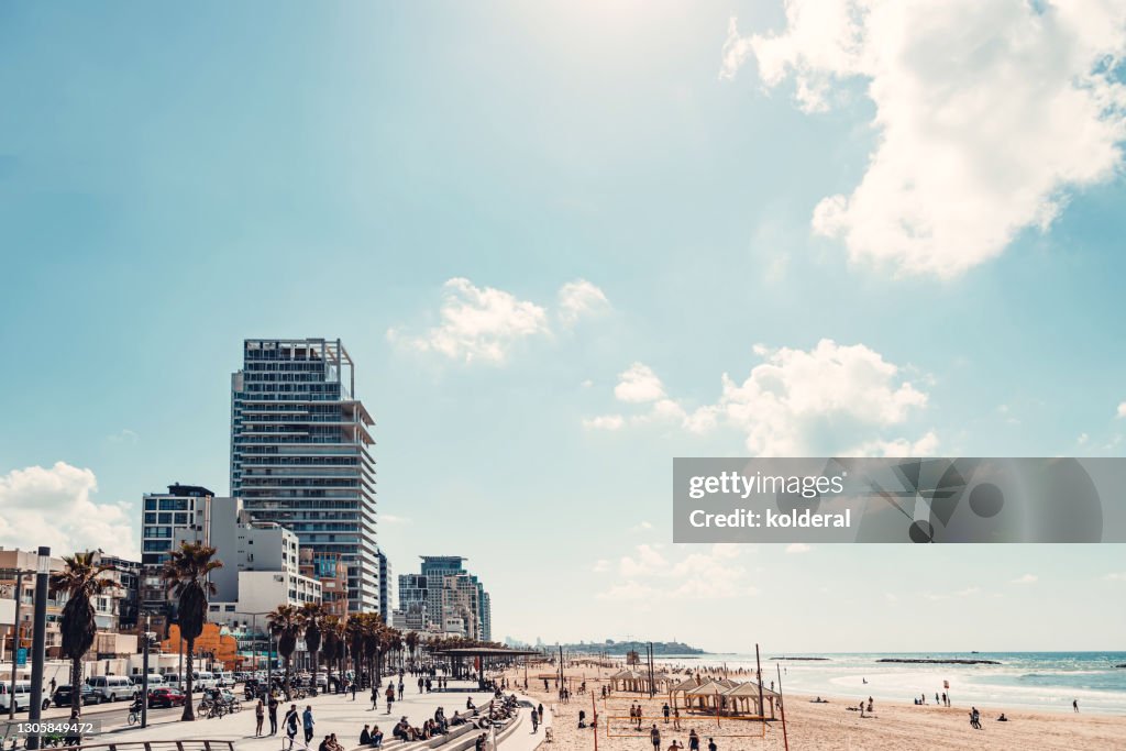 Tel Aviv Mediterranean promenade at midday
