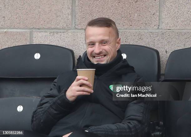 Leigh Griffiths of Celtic is seen during the Ladbrokes Premiership match between Dundee United and Celtic at Tannadice Park on March 07, 2021 in...