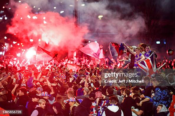 Rangers Fans Celebrate Winning Title Rangers Fans Celebrate Winning Title