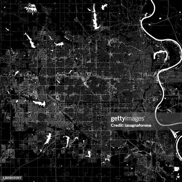 omaha, nebraska, usa vector map - nebraska v iowa stock illustrations